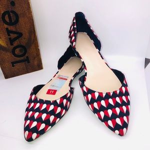 NINE WEST StarShip Heart Print Ballet Flats -11